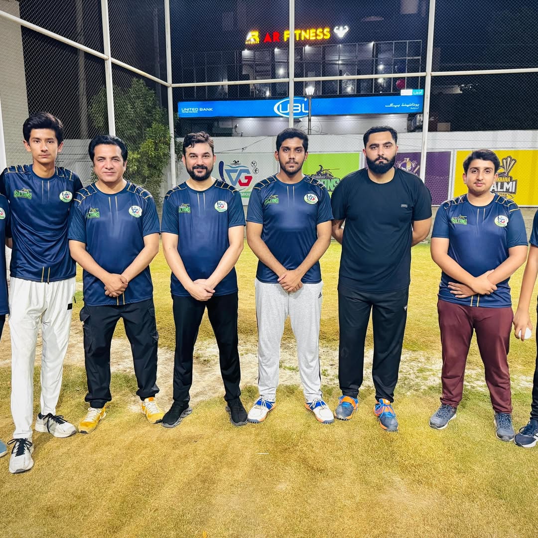 Vehari Gymkhana cricket team in club kit on the ground